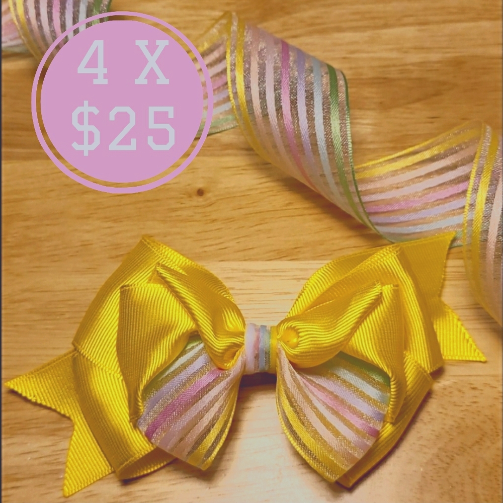 Yellow multicolor Hair Bow